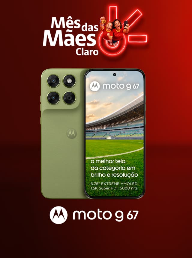 Mês das Mães Claro. Onde tem mãe, tem torcida e presente da Claro. Moto edge 60 5G no Claro pós. Eu quero! Mês das Mães Claro. Onde tem mãe, tem torcida e presente da Claro. Moto edge 60 5G no Claro pós. Eu quero!