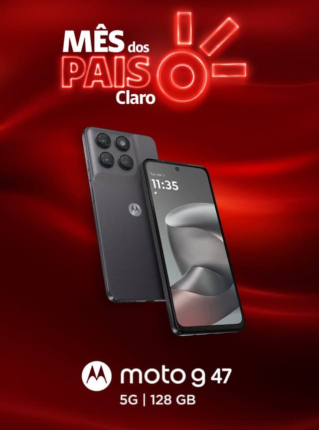 Mês dos Pais Claro. Onde tem pai, tem presente pra ficar na memória. MOTO G47 5G 128GB. Eu quero! Mês dos Pais Claro. Onde tem pai, tem presente pra ficar na memória. MOTO G47 5G 128GB. Eu quero!
